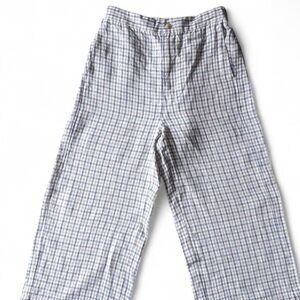 Madewell Checkered Blue and White linen Pants